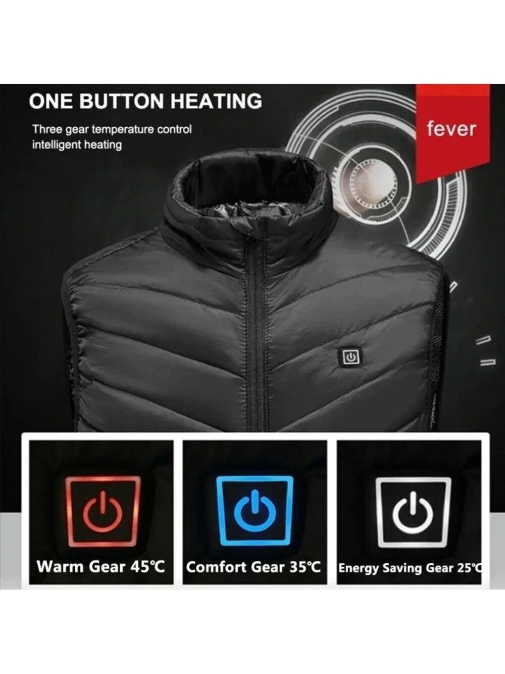 🆕️Unisex Black Heated Vest with USB |BB-DSST - Picture 6 of 7
